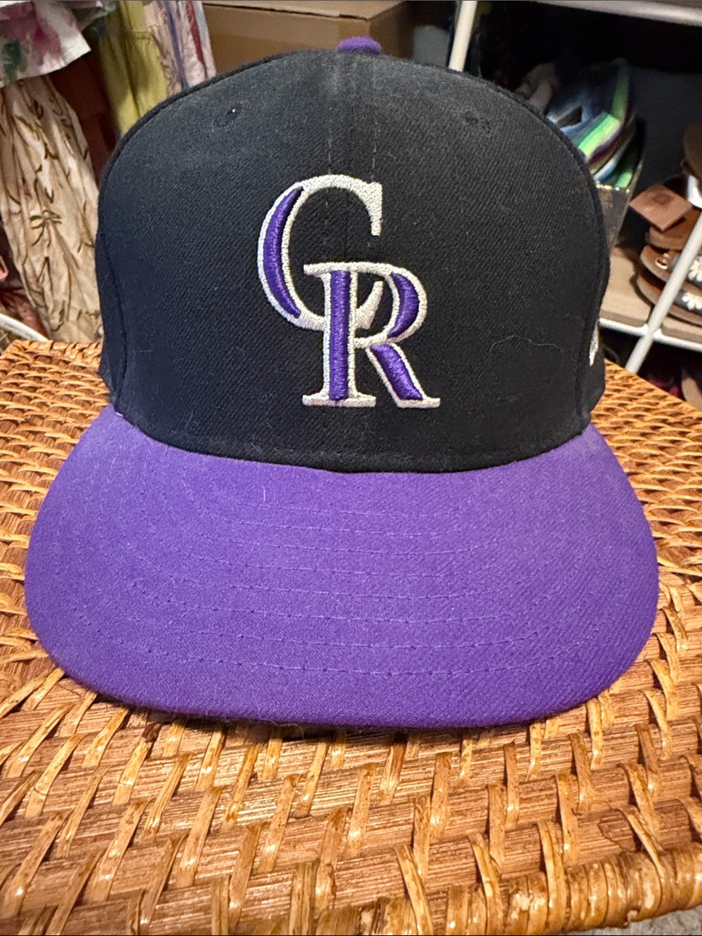 New Era Colorado Rockies Black and Purple Fitted Cap